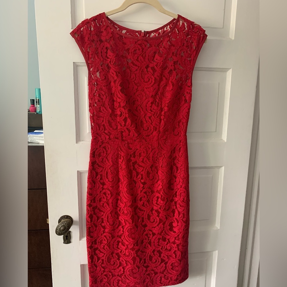 Banana Republic Red Lace Dress